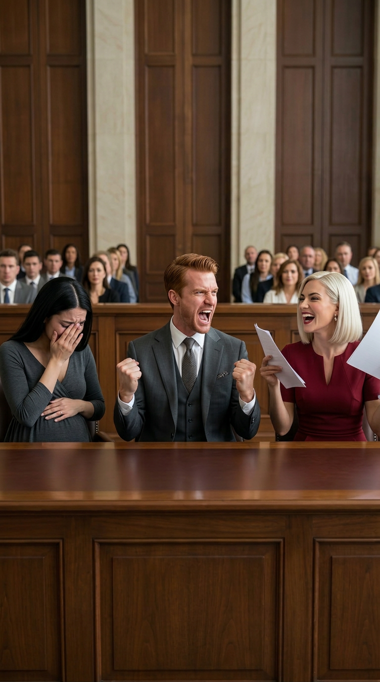 Byłam w ósmym miesiącu ciąży, kiedy mój miliarder mąż uśmiechnął się zza ściany sali sądowej i powiedział: „Wyjdziesz z niczym, Caroline”. Myślał, że ciążowy brzuszek mnie osłabia. Myślał, że jego intercyza już mnie pogrzebała. Ale wtedy mój prawnik wstał i ujawnił klauzulę, o której jego rodzina modliła się, żebym nigdy jej nie odkryła. W tym momencie jego uśmiech zniknął… i wszystko się zmieniło.