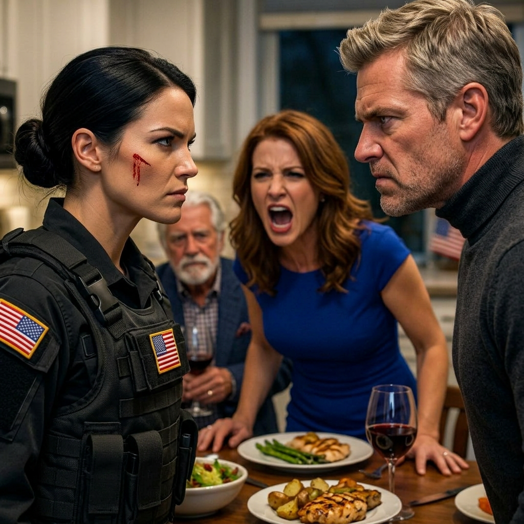 Moja siostra roześmiała się przy kolacji: „Poznaj mojego narzeczonego, Rangera”. Zadrwiła z mojego munduru. Wtedy zobaczył naszywkę grupy specjalnej, zamarł, stanął na baczność i warknął: „Maya, przestań. Wiesz, co to znaczy?”… – Wiadomości