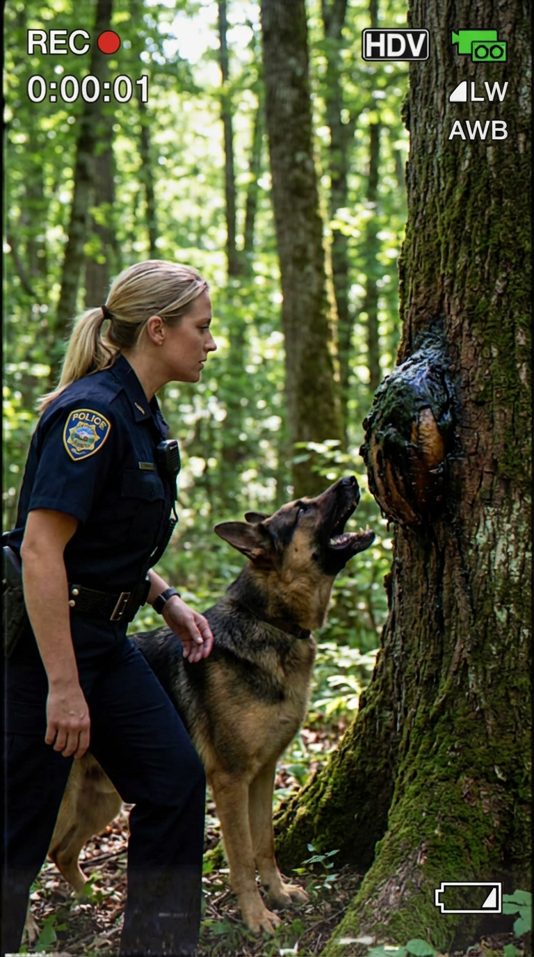 Egy kutya ugatott egy furcsa dudorra egy öreg fán – Amikor a rendőrök felvágták, mindenki megdermedt – Családi történetek