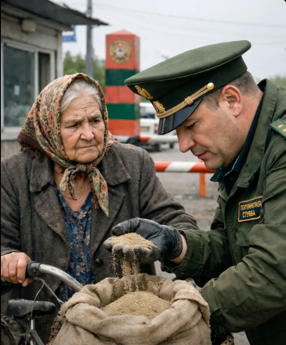 Joka päivä rajalle ilmestyi vanhalla polkupyörällä iäkäs nainen, joka kantoi korissaan hiekkasäkkiä – rajavartijat eivät pitkään aikaan ymmärtäneet, miksi hän tarvitsi niin paljon hiekkaa, kunnes eräänä päivänä he löysivät odottamattoman salaisuuden.