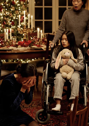 Podczas świątecznego obiadu moja siostra wskazała na moją 12-letnią córkę i zadrwiła: „Wszyscy wiemy, że udaje – przestań udawać”. Potem jej syn z całej siły wypchnął moje dziecko. Nie kłóciłam się. Nie krzyczałam. Przytuliłam córkę i wyszłam. Nie mieli pojęcia, że ​​ich życie już legnie w gruzach.