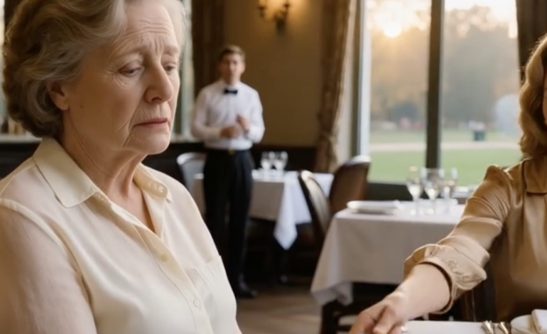 „Biedni ludzie tu nie siadają” – krzyknęła na mnie teściowa mojego syna, wyrzucając talerz. Uśmiechnęłam się tylko, wzięłam torebkę, wyszłam i 10 minut później, gdy kierownik podszedł do ich stolika, ktoś w końcu zdał sobie sprawę, że obraził niewłaściwą kobietę.