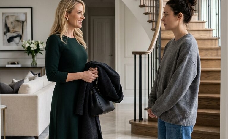 Nainen soitti ovikelloa, käveli sisään, ojensi minulle takkinsa ja sanoi: “Kerro Richardille, että olen täällä.” Sitten hän hymyili ja lisäsi: “Sinun täytyy olla taloudenhoitaja.”