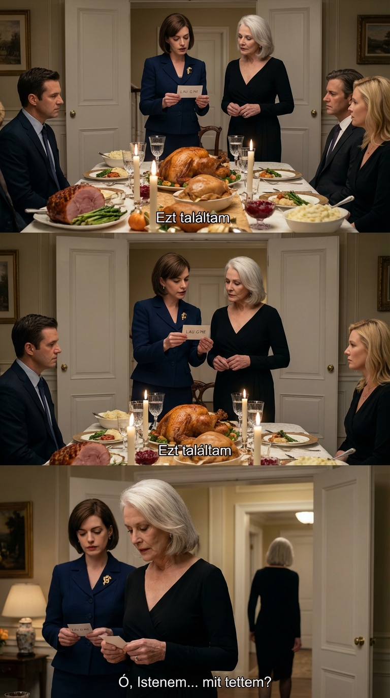 Karácsonyi vacsoránál a menyem adott nekem egy névkártyát. Ez állt rajta: „Házvezetőnő”. A szülei nevettek. A fiam ott ült, és nézte, ahogy elviszik a helyem, majd hidegen azt mondta: „Az étel a családé.” Csak négy szót mondtam, aztán csendben elmentem. Három nappal később… – Hírek