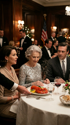 „Nálunk nincsenek extra étkezések” – mondta a menyem, miközben egy pohár vizet tolt felém, miközben az egész családja előttem tépett szét 60 dolláros homárokat; a fiam hozzátette: „Anya, tudnod kéne, hol a helyed”; én nem vitatkoztam, csak elmosolyodtam és azt mondtam: „Figyelem” – és amikor a főszakács kilépett a konyhából, az asztal körül állók arca elkezdett megváltozni. – Hírek