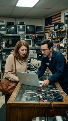 Csak a képernyő cseréjére vittem be a fiam régi laptopját, de abban a pillanatban, hogy megjavították, a szerelő sápadtan behúzott a műhely sarkába, és azt suttogta: „Töröljétek a kártyáitokat, változtassatok meg minden jelszót, és még ne menjetek haza!” – Még mindig azt hittem, hogy munkahelyi fájlokról van szó, amíg felém nem fordította a képernyőt, és rájöttem, hogy valaki a házamban túl messzire ment. – Hírek