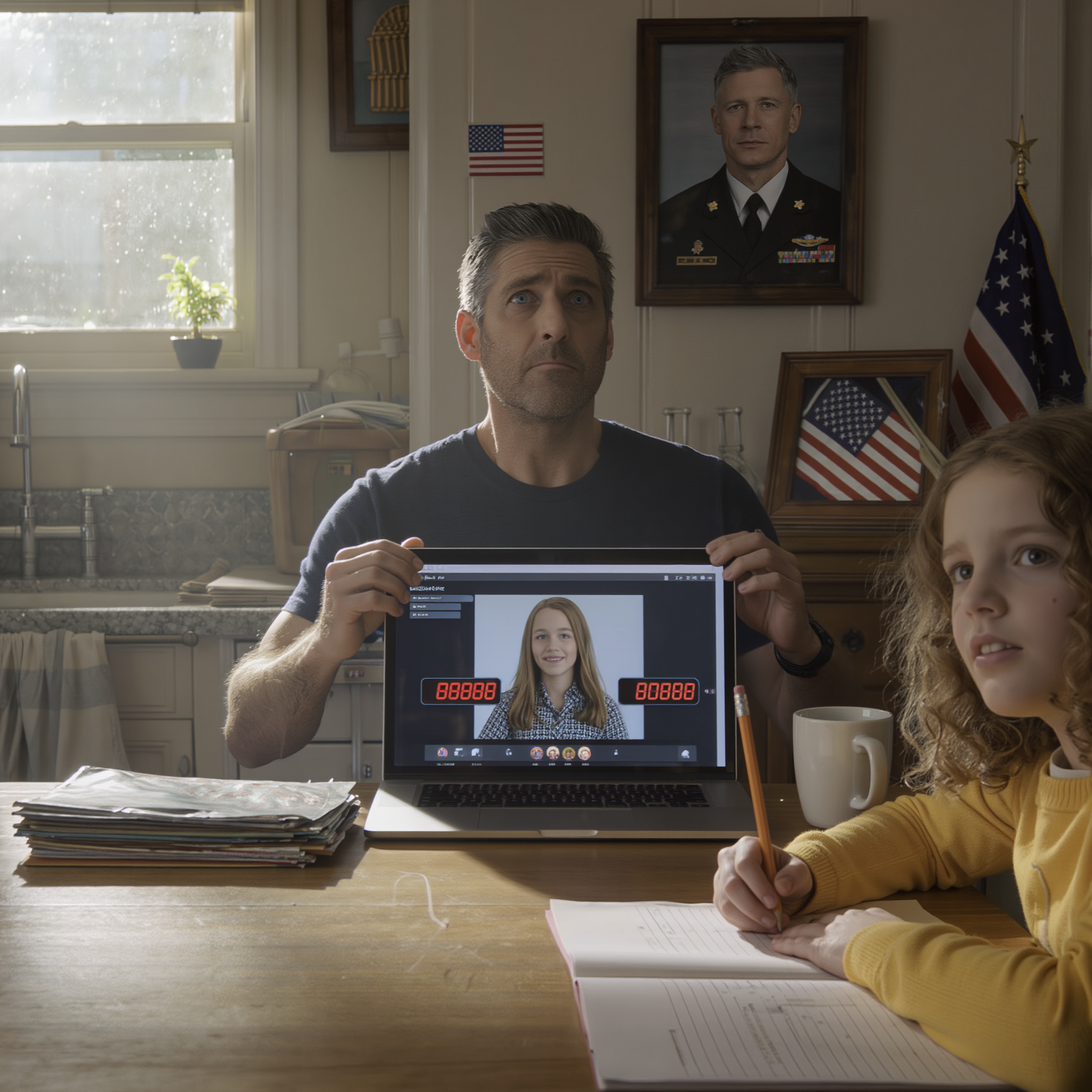 Kälyni julkaisi huutokauppalinkin, jossa luki “Myytävänä sotilaskakara – Navy SEAL -isän kouluttama”, ja kun avasin sen, tyttö hymyili minulle takaisin kahdeksanvuotiaana tyttärenäni. Huuto oli jo 2,4 miljoonaa dollaria, ja kello lupasi, että kuka tahansa hänet ostaisi, hän tulisi hakemaan hänet alle kuudessa tunnissa. – Uutiset