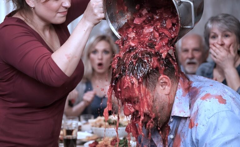 „Przytyłaś!” – oznajmił mój mąż w obecności całej rodziny. Podeszłam do niego w milczeniu i wylałam mu na głowę garnek barszczu.