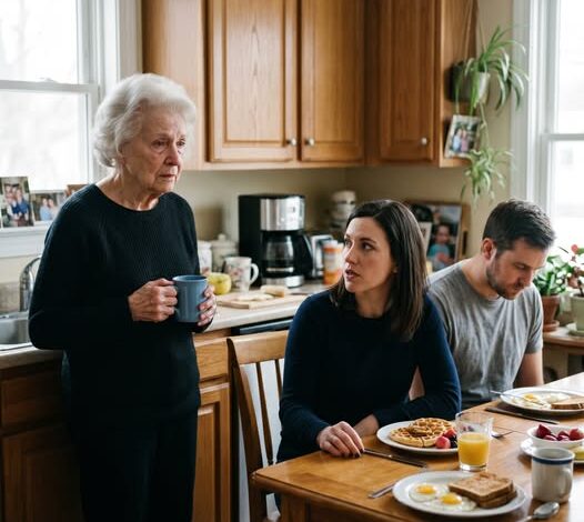 Jeg lagde kaffe på mitt eget kjøkken da svigerdatteren min sa: «Du kan spise etterpå. Dette er vår familiefrokost.” Sønnen min sa ingenting. Jeg gikk tilbake til rommet mitt. Neste morgen la jeg igjen en konvolutt på bordet.
