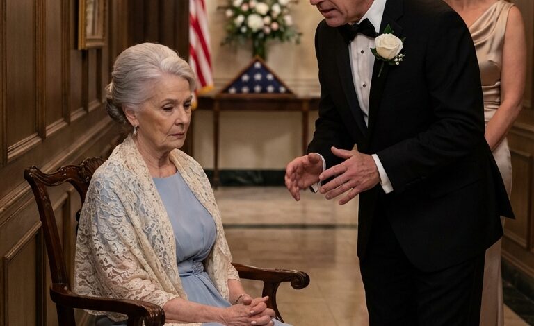 At my grandson Ethan’s wedding, Clare smiled, led me past the family tables, and sat me on a single chair in the hallway, telling me, “Be grateful you’re here.” Less than an hour later, Ethan found me there, looked at my face, and the glow of that perfect room seemed to shift all at once.