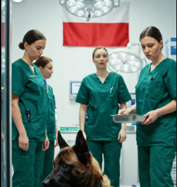 To ja’ – ranny wojskowy pies odmówił wszystkim, aż młody SEAL wyszeptał ukryty kod swojego zespołu. Klinika weterynaryjne na bazie była pełna hałasu i rozkazów ruchowych, tacy brzęczały, buty uderzały o podłogę, gdy drzwi się otworzyły, a zespół K9 szybko wszedł z noszami.