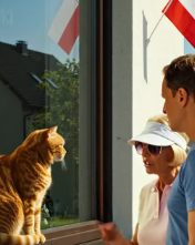 Karen narzekała, że mój kot się gapi, więc nałożyłem wielkie oczy na mój dom!